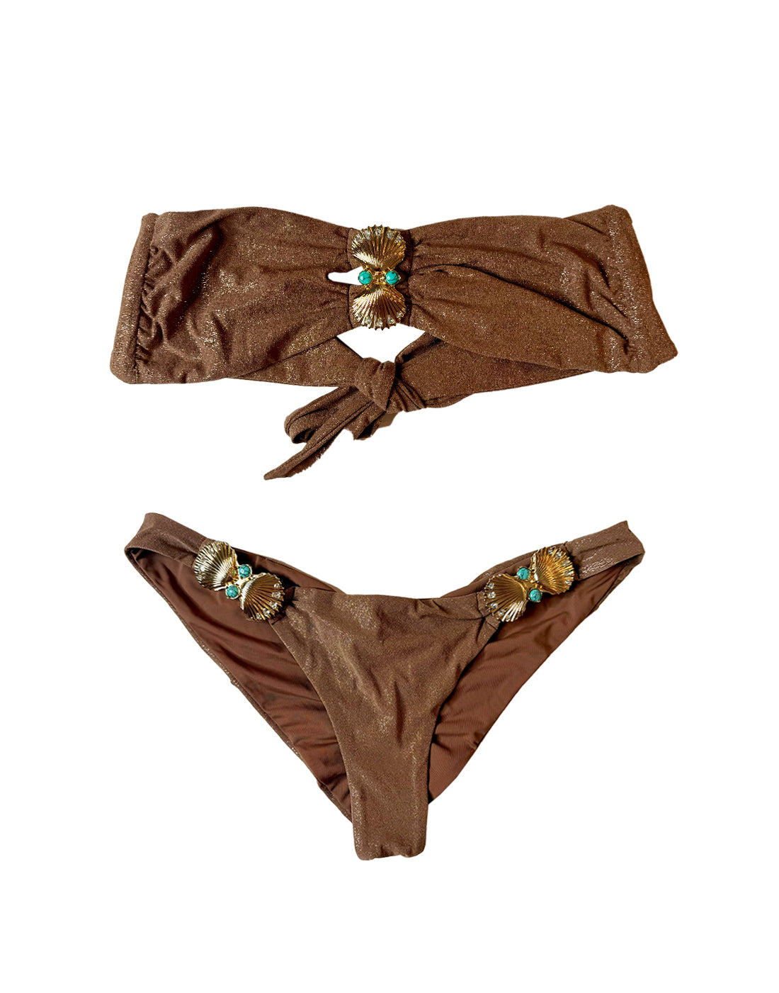 Kelsea Bandeau Top - Mocha Beach Bunny Swimwear